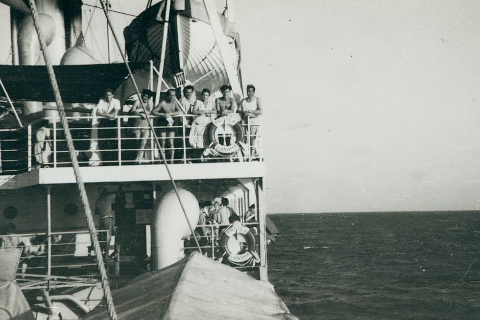 Migrants onboard PROTEA, on the voyage to Australia