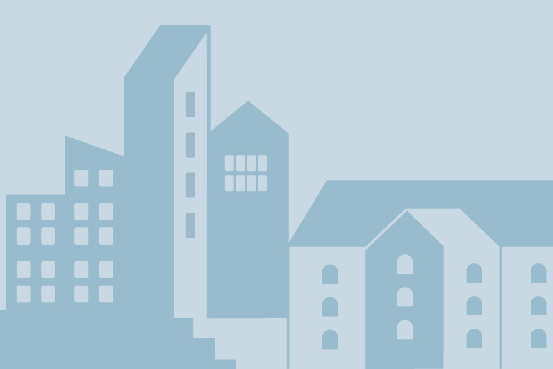 Illustration einer Stadt mit mehreren Wohnhäusern