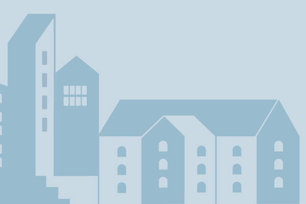 Illustration einer Stadt mit mehreren Wohnhäusern
