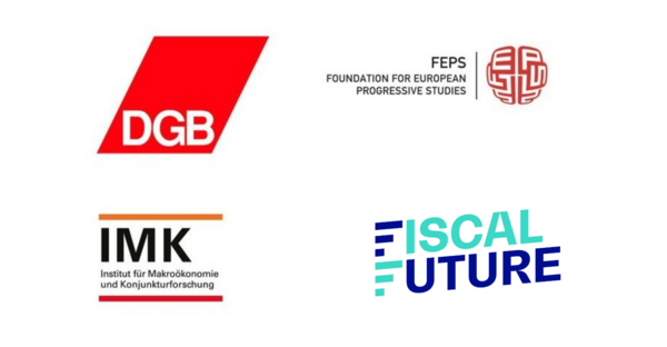 Logos von DGB, IMK, FEPS und Fiscal Future