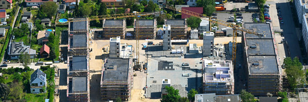 Vogelperspektive Häuser werden gebaut