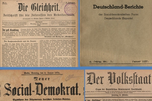 Titelblätter Die Gleichheit, Deutschland-Berichte der Sopadeu.a.