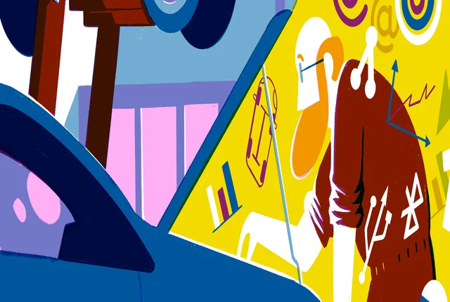 Mann, der in einer Autowerkstatt arbeitet