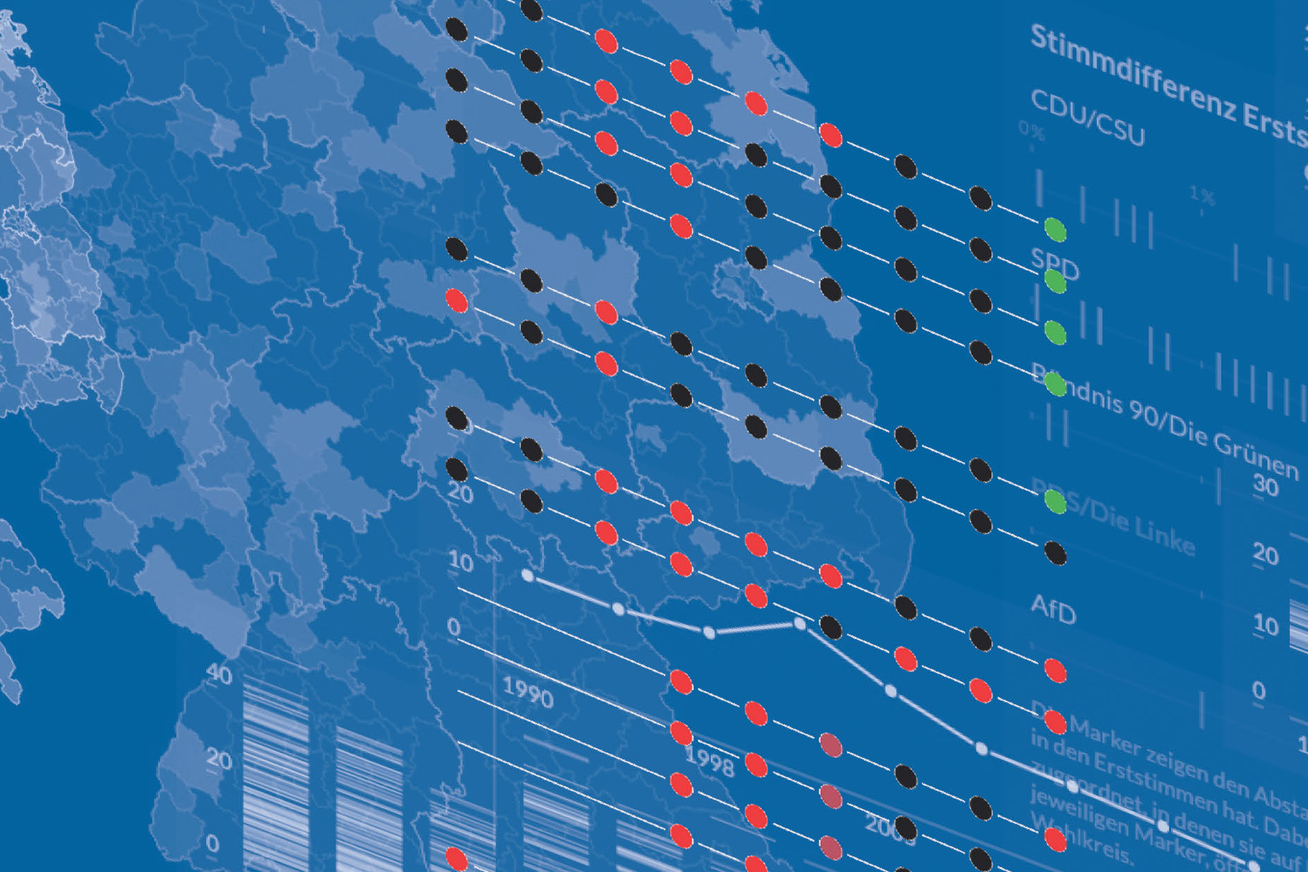 Illustration: Ausschnitte verschiedener Karten und Diagramme