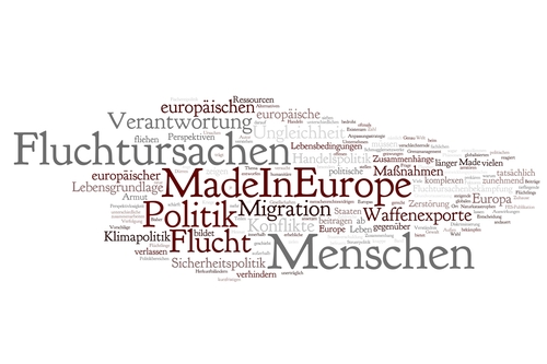 Word Cloud "Fluchtursachen Made in Europe"