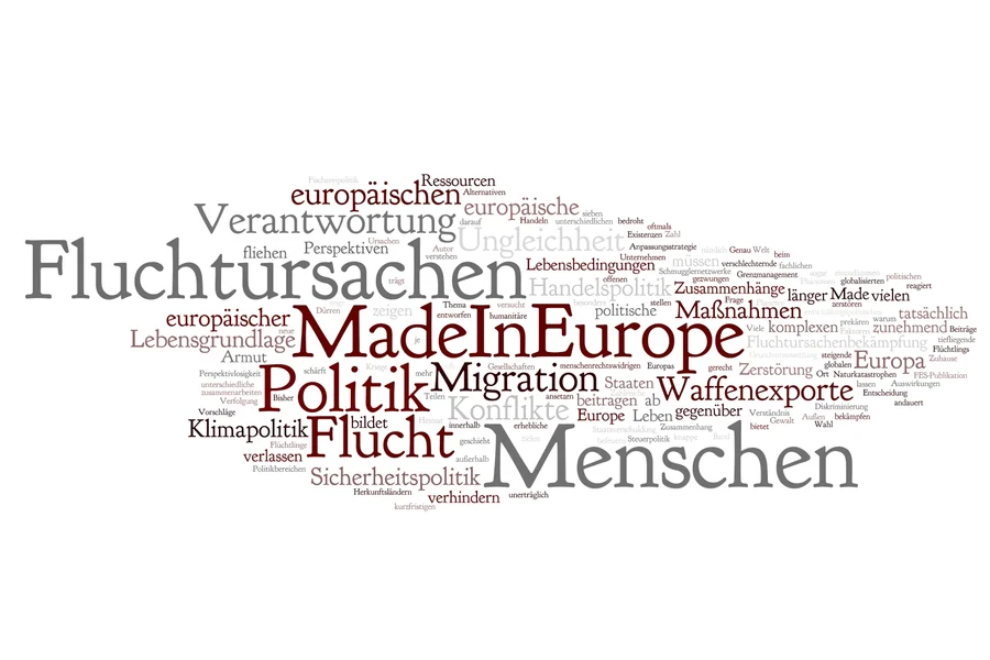 Word Cloud "Fluchtursachen Made in Europe"