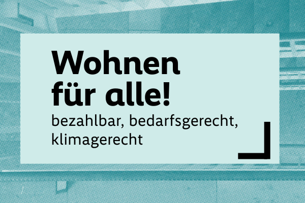 Im Hintergrund ein Treppenhaus von oben, im Vordergrund ein mintgrüner Kasten mit der 