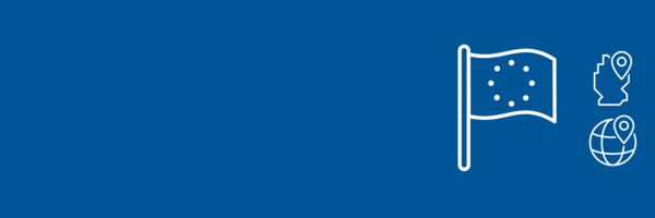 Die Flagge der Europäischen Union mit einem blauen Hintergrund und zwölf goldenen Sternen in einem Kreis.