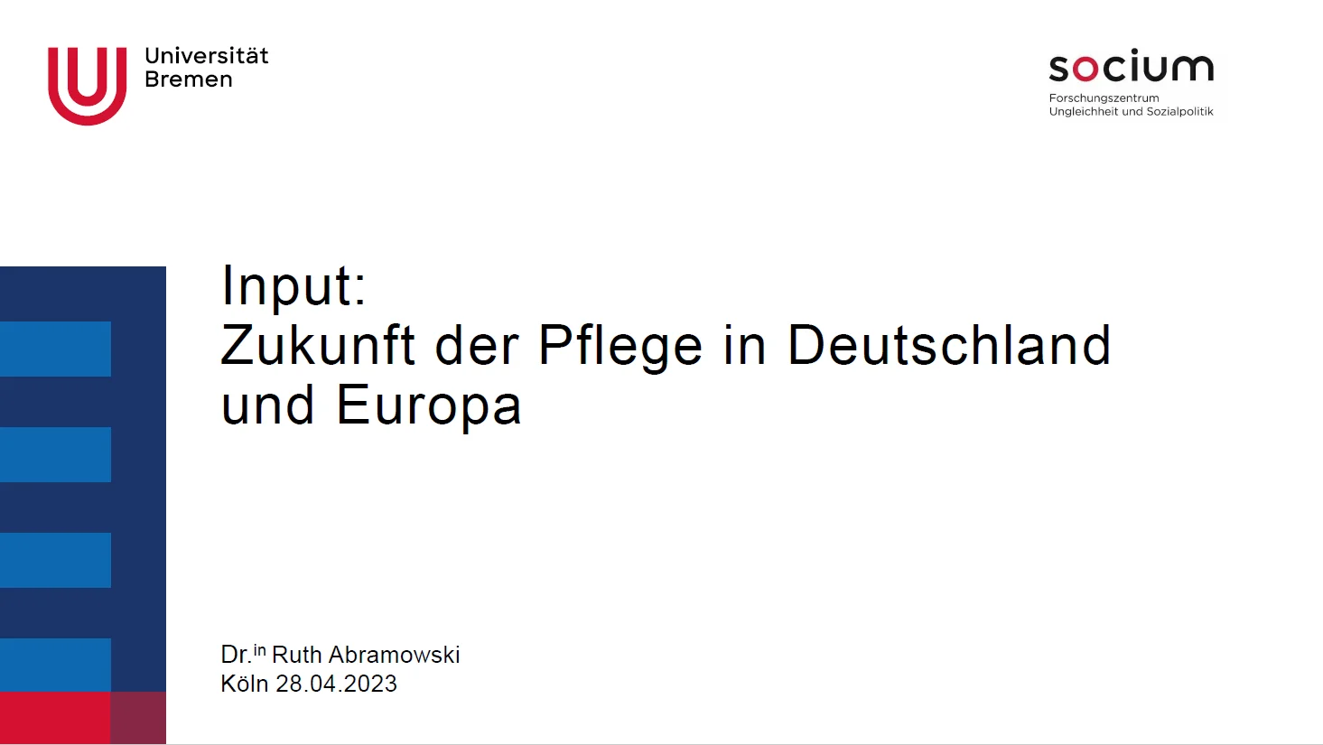 FES Präsentation zur Veranstaltung "Zukunft der Pflege"
