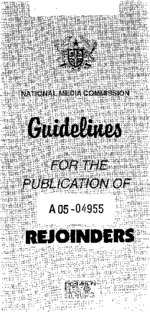 Guidelines for the publication of rejoinders