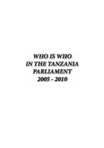 Who is who in the Tanzania Parliament