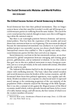 The social democratic malaise and world politics