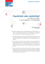 Populistisch oder weitsichtig?