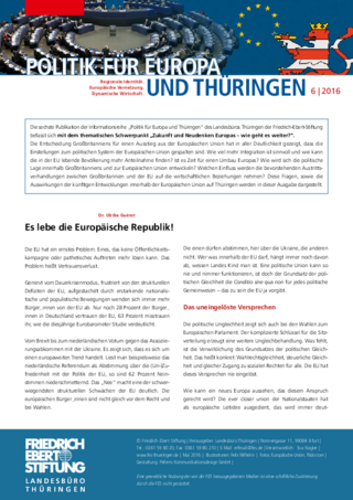 Politik für Europa und Thüringen - "Zukunft und Neudenken Europas - wie geht es weiter?"