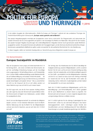 Politik für Europa und Thüringen - "Europa: sozial, gerecht und solidarisch"