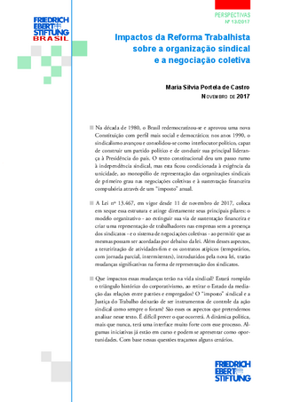 Impactos da reforma trabalhista sobre a organização sindical e a negociação coletiva