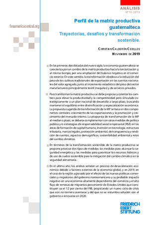 Perfil de la matriz productiva guatemalteca