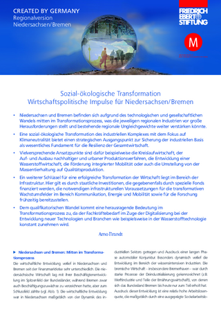 Sozial-ökologische Transformation - Wirtschaftspolitische Impulse für Niedersachsen/Bremen