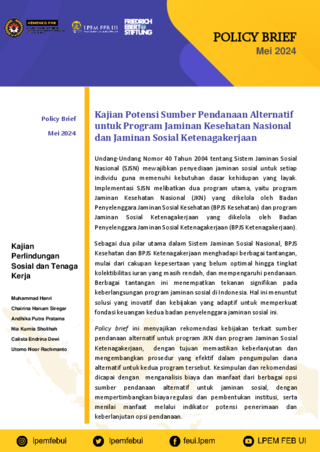 Kajian Potensi Sumber Pendanaan Alternatif untuk Program Jaminan Kesehatan Nasional dan Jaminan Sosial Ketenagakerjaan