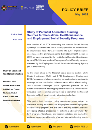 Study of potential alternative funding sources for the national health insurance and employment social security programs