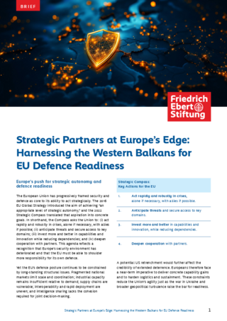 Strategic partners at Europeʿs edge: Harnessing the Western Balkans for EU defence readiness