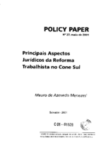 Principais aspectos jurídicos da reforma trabalhista no Cone Sul